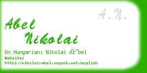 abel nikolai business card